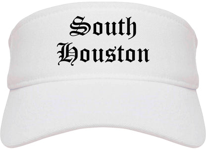 South Houston Texas TX Old English Mens Visor Cap Hat White