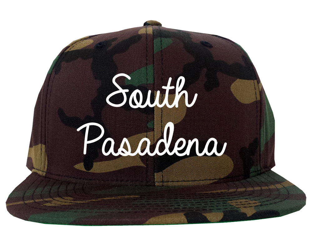 South Pasadena Florida FL Script Mens Snapback Hat Army Camo