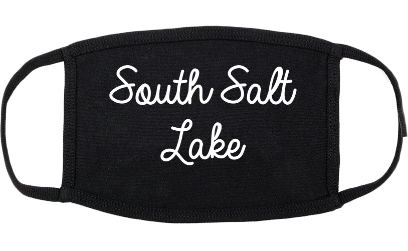 South Salt Lake Utah UT Script Cotton Face Mask Black