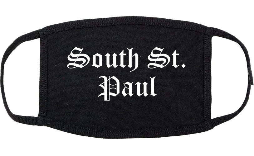 South St. Paul Minnesota MN Old English Cotton Face Mask Black