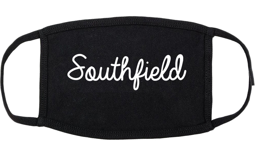 Southfield Michigan MI Script Cotton Face Mask Black