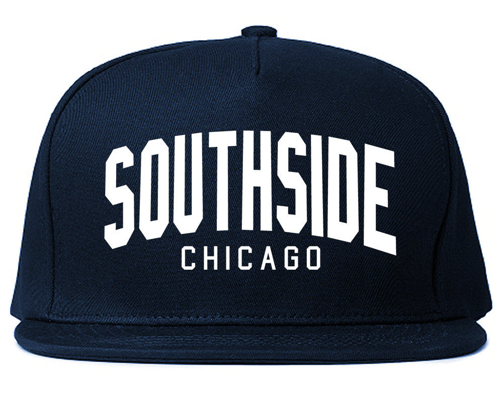 Southside Chicago Arch Mens Snapback Hat Navy Blue