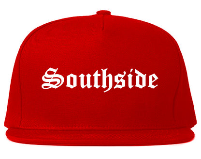 Southside Chicago Old English Mens Snapback Hat Red
