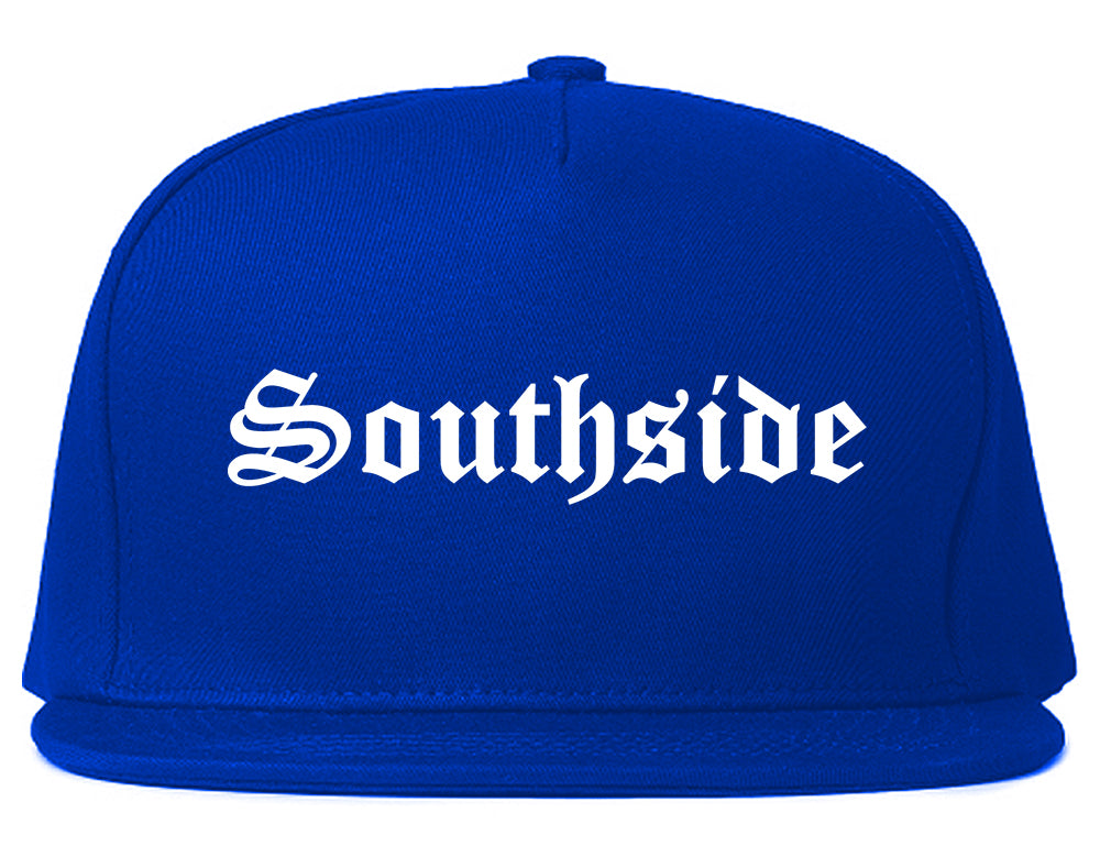 Southside Chicago Old English Mens Snapback Hat Royal Blue