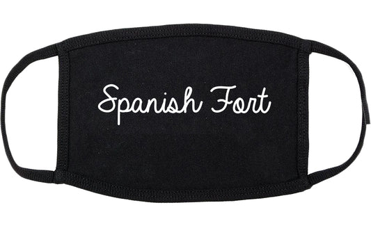 Spanish Fort Alabama AL Script Cotton Face Mask Black