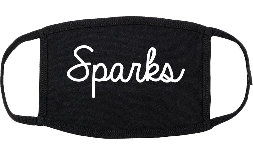 Sparks Nevada NV Script Cotton Face Mask Black