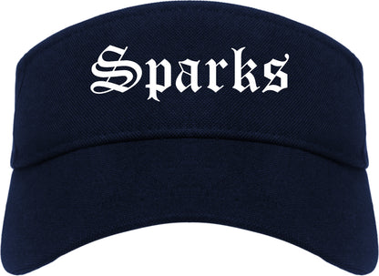 Sparks Nevada NV Old English Mens Visor Cap Hat Navy Blue