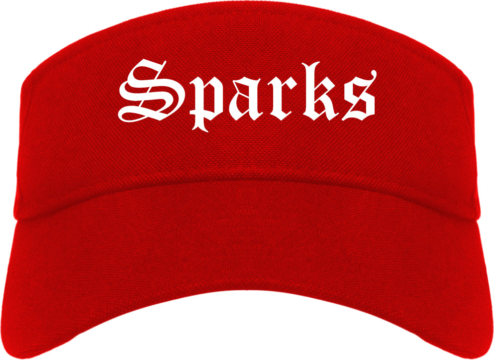 Sparks Nevada NV Old English Mens Visor Cap Hat Red