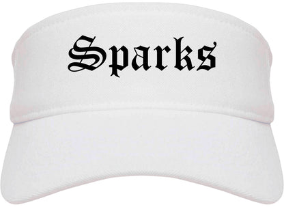 Sparks Nevada NV Old English Mens Visor Cap Hat White