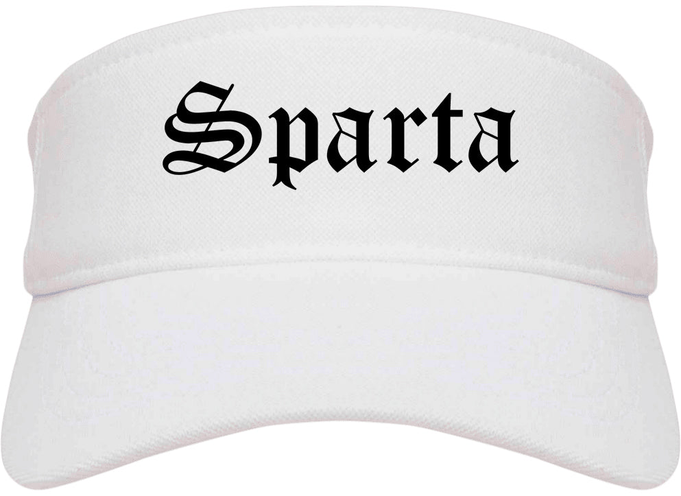 Sparta Illinois IL Old English Mens Visor Cap Hat White