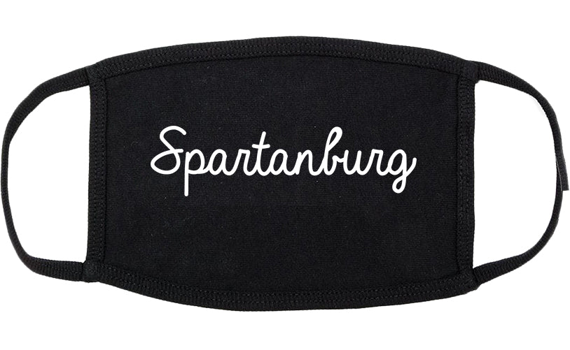 Spartanburg South Carolina SC Script Cotton Face Mask Black