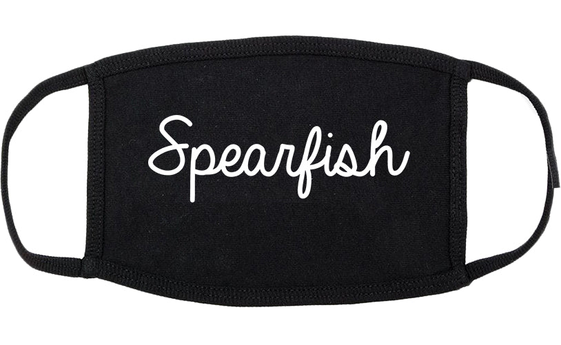 Spearfish South Dakota SD Script Cotton Face Mask Black