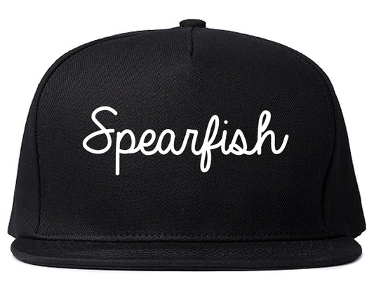 Spearfish South Dakota SD Script Mens Snapback Hat Black