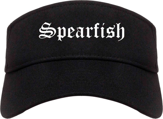 Spearfish South Dakota SD Old English Mens Visor Cap Hat Black