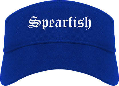 Spearfish South Dakota SD Old English Mens Visor Cap Hat Royal Blue