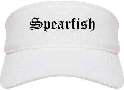 Spearfish South Dakota SD Old English Mens Visor Cap Hat White
