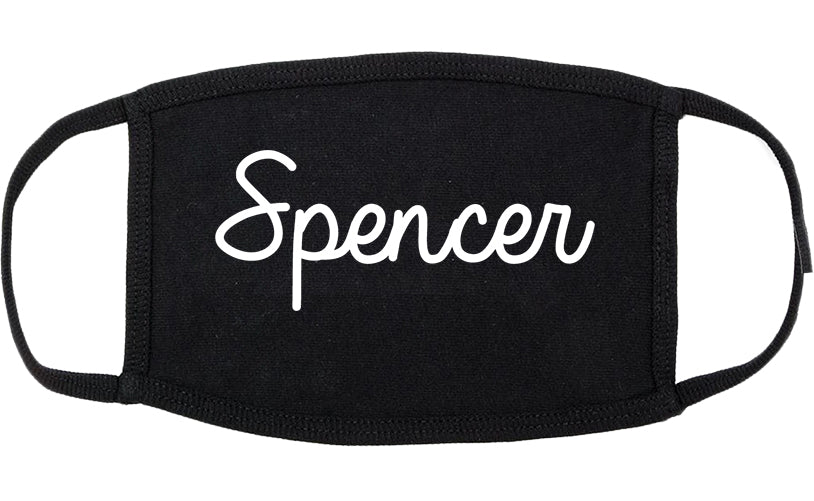Spencer Iowa IA Script Cotton Face Mask Black