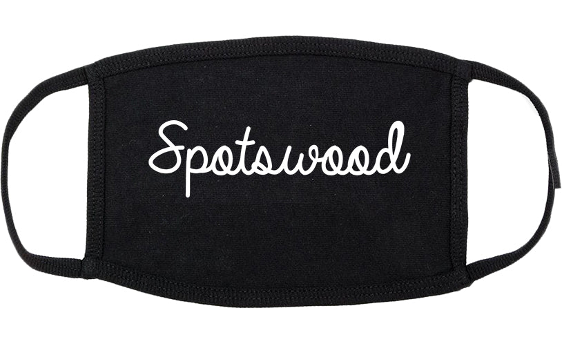 Spotswood New Jersey NJ Script Cotton Face Mask Black