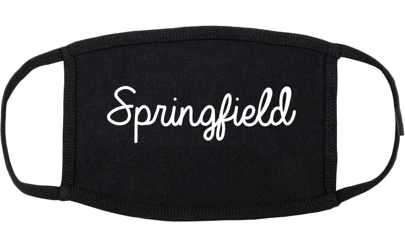 Springfield Massachusetts MA Script Cotton Face Mask Black