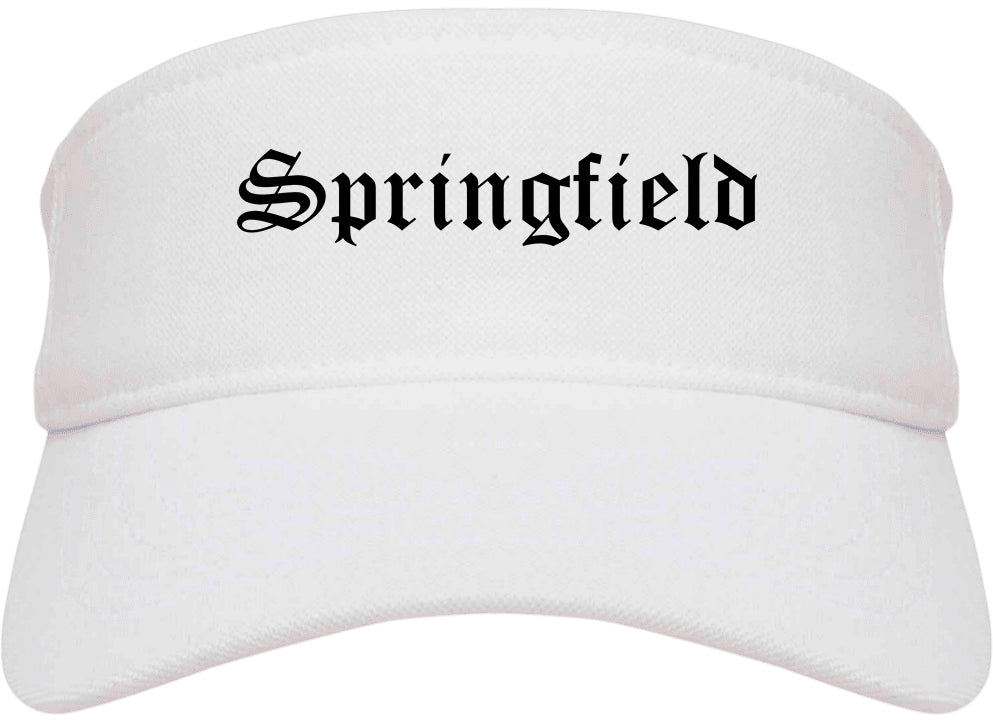 Springfield Oregon OR Old English Mens Visor Cap Hat White