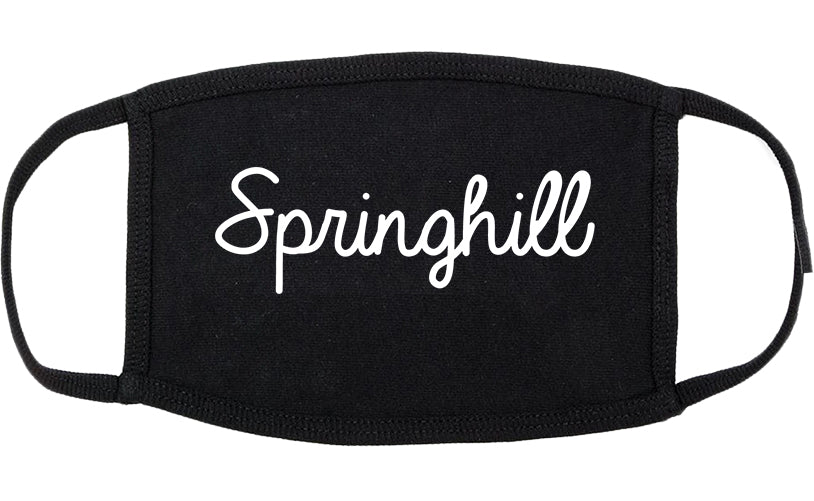 Springhill Louisiana LA Script Cotton Face Mask Black
