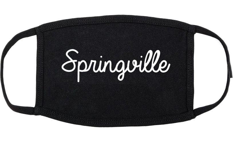 Springville Utah UT Script Cotton Face Mask Black
