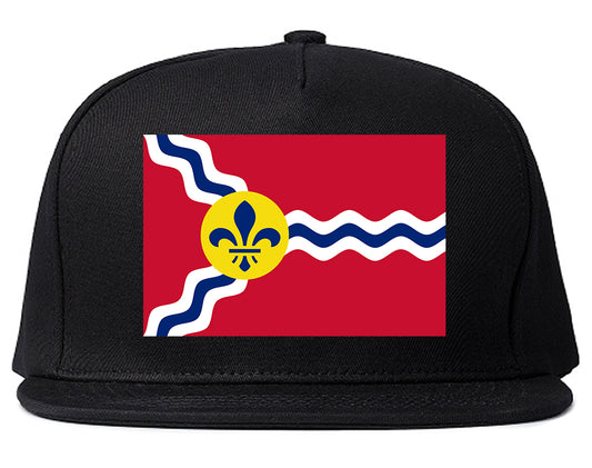St Louis Missouri City FLAG Mens Snapback Hat Black