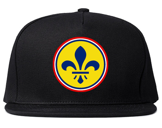 St Louis Missouri Fleur De Lis Flag Emblem Mens Snapback Hat Black