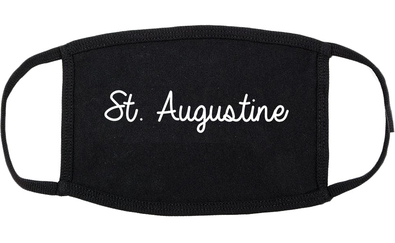 St. Augustine Florida FL Script Cotton Face Mask Black