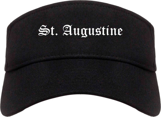 St. Augustine Florida FL Old English Mens Visor Cap Hat Black