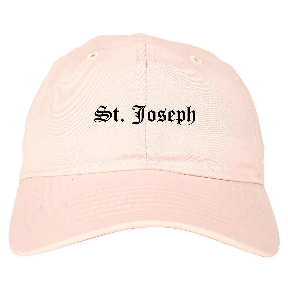 St. Joseph Minnesota MN Old English Mens Dad Hat Baseball Cap Pink