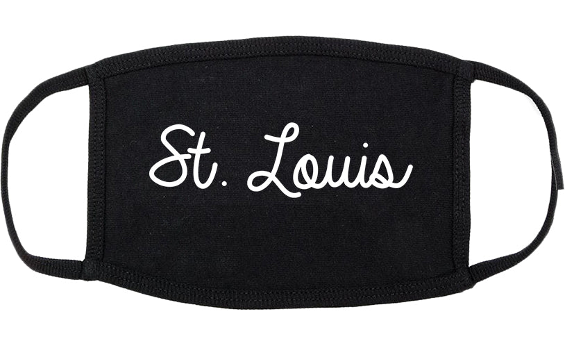 St. Louis Michigan MI Script Cotton Face Mask Black