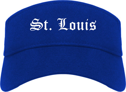 St. Louis Missouri MO Old English Mens Visor Cap Hat Royal Blue