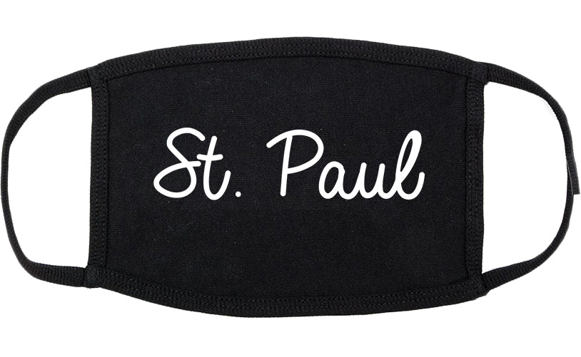 St. Paul Minnesota MN Script Cotton Face Mask Black