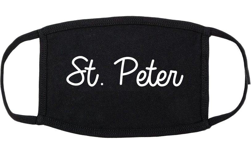 St. Peter Minnesota MN Script Cotton Face Mask Black