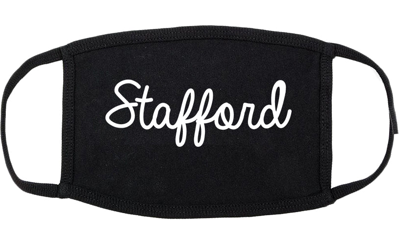 Stafford Texas TX Script Cotton Face Mask Black