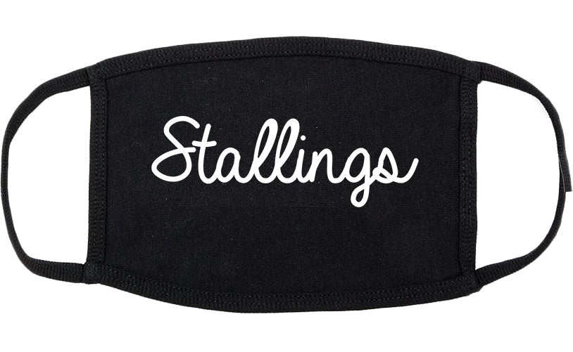 Stallings North Carolina NC Script Cotton Face Mask Black