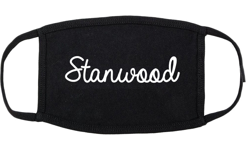 Stanwood Washington WA Script Cotton Face Mask Black