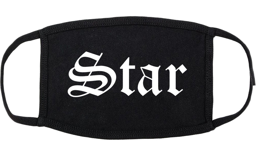 Star Idaho ID Old English Cotton Face Mask Black
