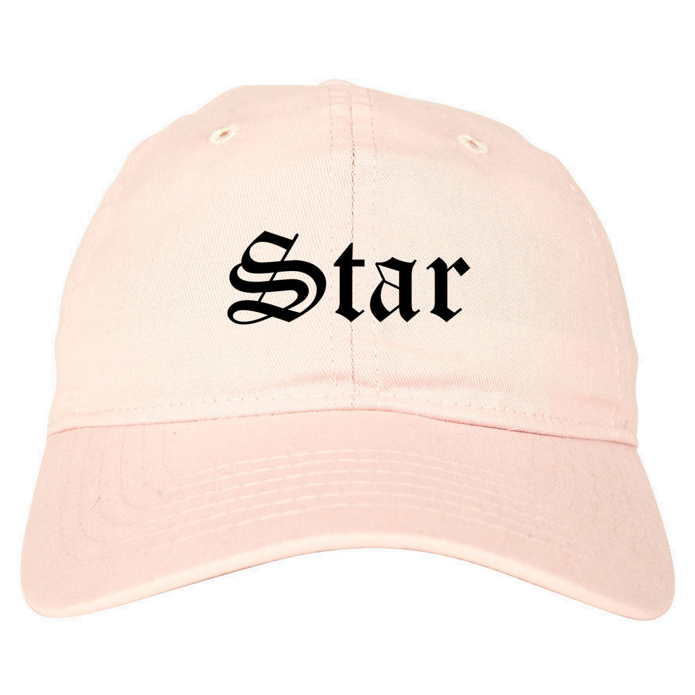 Star Idaho ID Old English Mens Dad Hat Baseball Cap Pink