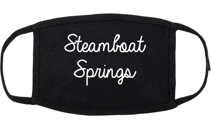 Steamboat Springs Colorado CO Script Cotton Face Mask Black