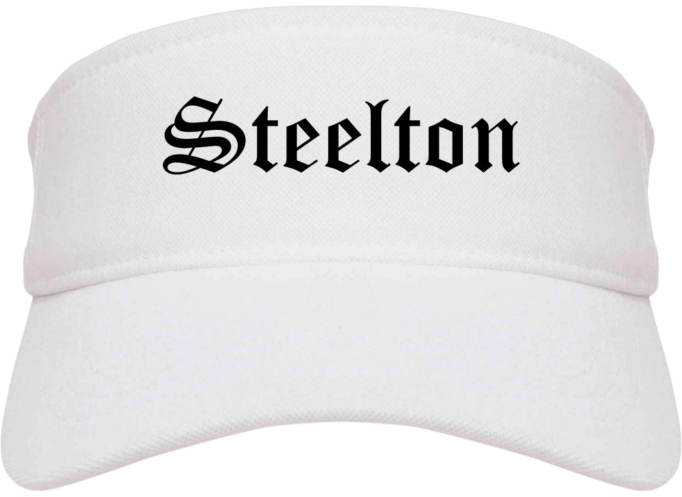 Steelton Pennsylvania PA Old English Mens Visor Cap Hat White