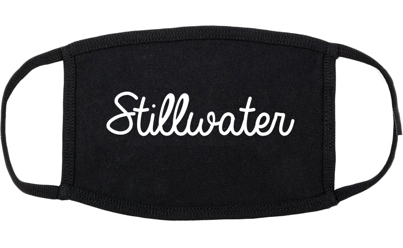 Stillwater Oklahoma OK Script Cotton Face Mask Black