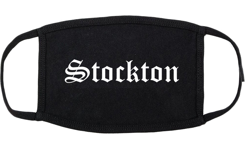 Stockton California CA Old English Cotton Face Mask Black