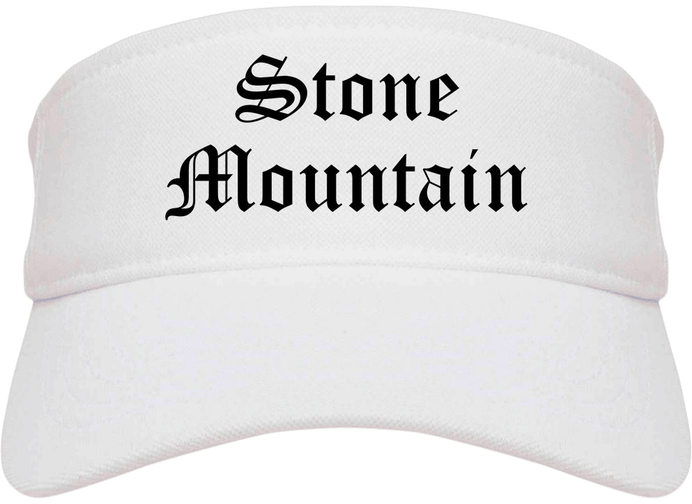 Stone Mountain Georgia GA Old English Mens Visor Cap Hat White