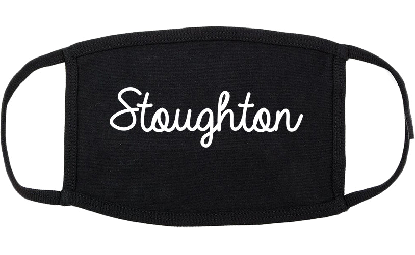 Stoughton Wisconsin WI Script Cotton Face Mask Black