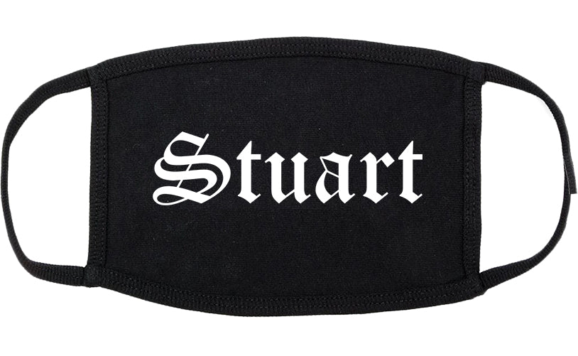Stuart Florida FL Old English Cotton Face Mask Black