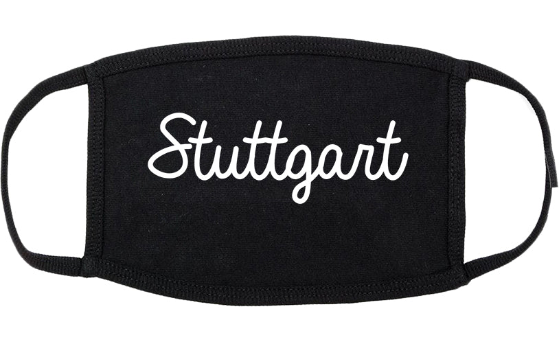 Stuttgart Arkansas AR Script Cotton Face Mask Black