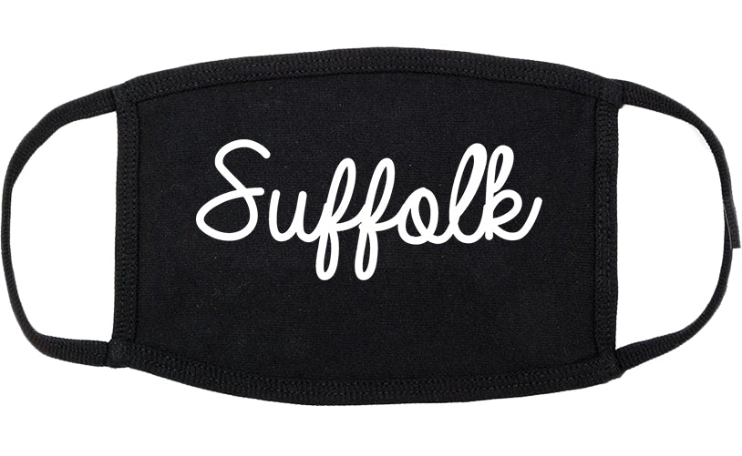 Suffolk Virginia VA Script Cotton Face Mask Black