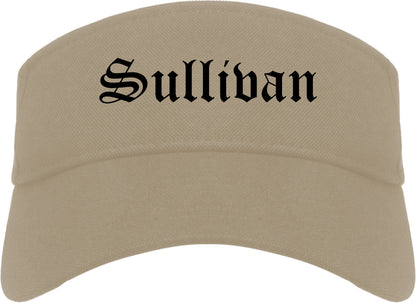 Sullivan Missouri MO Old English Mens Visor Cap Hat Khaki